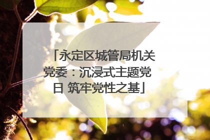 永定区城管局机关党委：沉浸式主题党日 筑牢党性之基