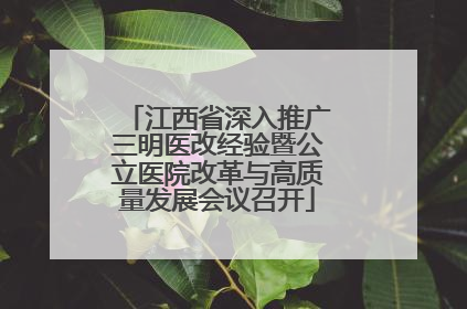 江西省深入推广三明医改经验暨公立医院改革与高质量发展会议召开