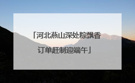 河北燕山深处粽飘香 订单赶制迎端午