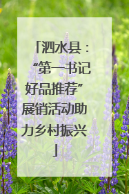 泗水县：“第一书记好品推荐”展销活动助力乡村振兴