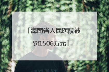 海南省人民医院被罚1506万元