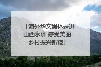 海外华文媒体走进山西永济 感受美丽乡村振兴新貌