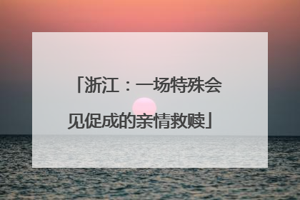 浙江：一场特殊会见促成的亲情救赎