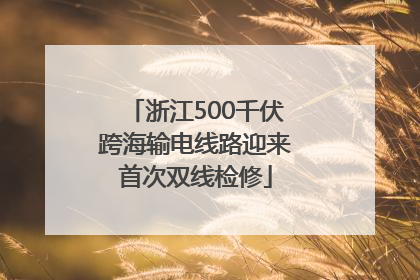 浙江500千伏跨海输电线路迎来首次双线检修