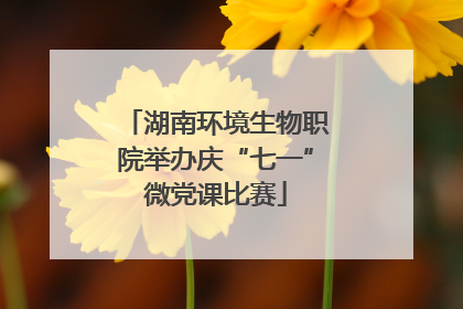 湖南环境生物职院举办庆“七一”微党课比赛