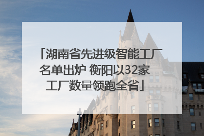 湖南省先进级智能工厂名单出炉 衡阳以32家工厂数量领跑全省