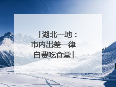 湖北一地：市内出差一律自费吃食堂