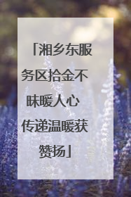 湘乡东服务区拾金不昧暖人心 传递温暖获赞扬