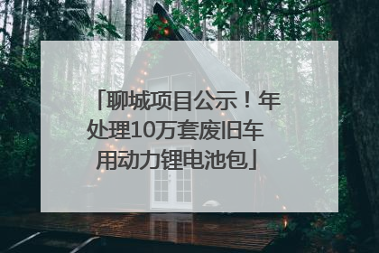 聊城项目公示！年处理10万套废旧车用动力锂电池包