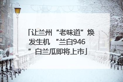 让兰州“老味道”焕发生机 “兰白946”白兰瓜即将上市