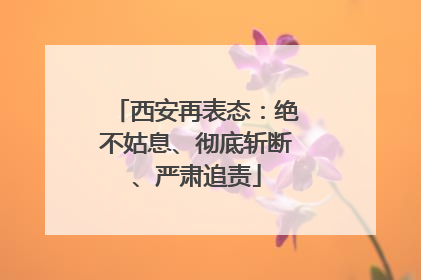 西安再表态：绝不姑息、彻底斩断、严肃追责
