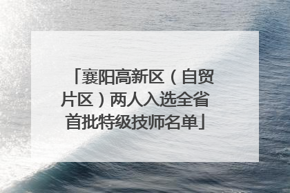 襄阳高新区（自贸片区）两人入选全省首批特级技师名单