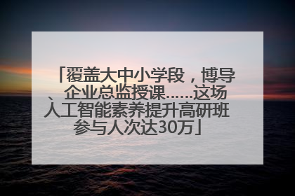 覆盖大中小学段，博导、企业总监授课……这场人工智能素养提升高研班参与人次达30万