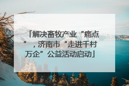 解决畜牧产业“痛点”，济南市“走进千村万企”公益活动启动