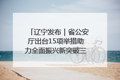 辽宁发布｜省公安厅出台15项举措助力全面振兴新突破三年行动决胜之战