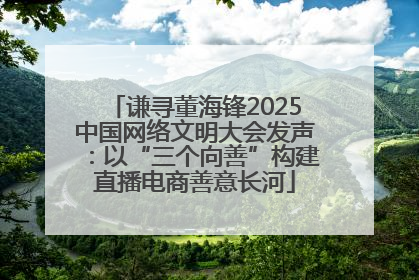 谦寻董海锋2025中国网络文明大会发声：以“三个向善”构建直播电商善意长河