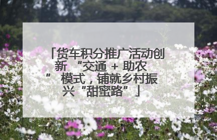 货车积分推广活动创新 “交通 + 助农” 模式，铺就乡村振兴“甜蜜路”