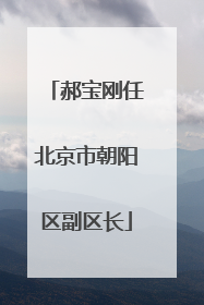 郝宝刚任北京市朝阳区副区长