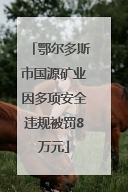 鄂尔多斯市国源矿业因多项安全违规被罚8万元