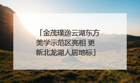金茂璞逸云湖东方美学示范区亮相 更新北龙湖人居地标
