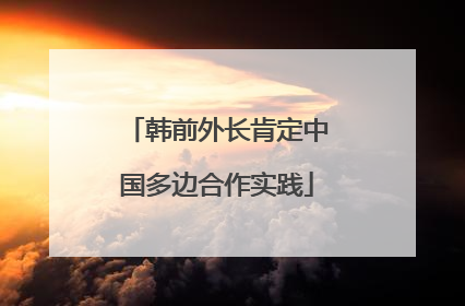 韩前外长肯定中国多边合作实践