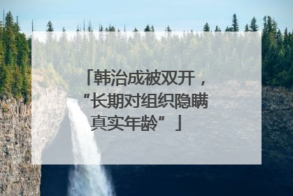 韩治成被双开，“长期对组织隐瞒真实年龄”