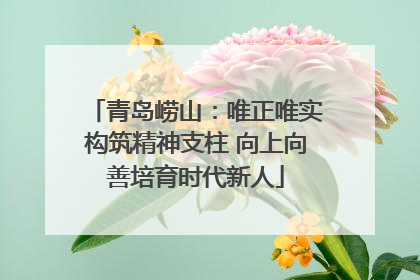 青岛崂山：唯正唯实构筑精神支柱 向上向善培育时代新人