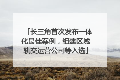 长三角首次发布一体化最佳案例，组建区域轨交运营公司等入选