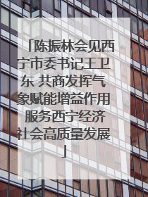 陈振林会见西宁市委书记王卫东 共商发挥气象赋能增益作用 服务西宁经济社会高质量发展