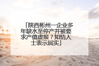 陕西彬州一企业多年缺水至停产并被要求产值虚报？知情人士表示属实