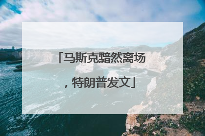 马斯克黯然离场，特朗普发文