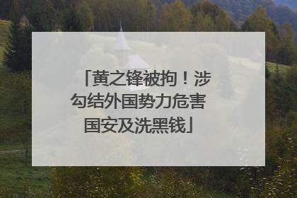 黄之锋被拘！涉勾结外国势力危害国安及洗黑钱