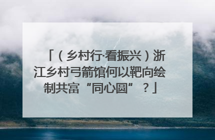 （乡村行·看振兴）浙江乡村弓箭馆何以靶向绘制共富“同心圆”？