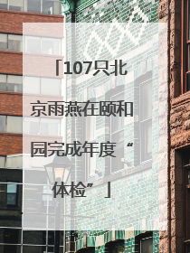 107只北京雨燕在颐和园完成年度“体检”