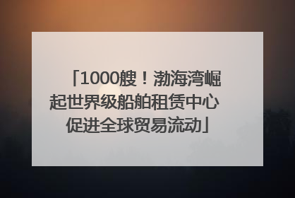 1000艘！渤海湾崛起世界级船舶租赁中心 促进全球贸易流动