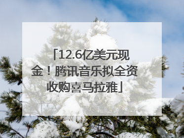 12.6亿美元现金！腾讯音乐拟全资收购喜马拉雅