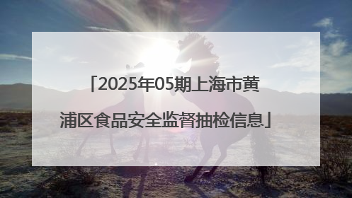 2025年05期上海市黄浦区食品安全监督抽检信息