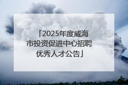 2025年度威海市投资促进中心招聘优秀人才公告
