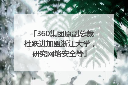360集团原副总裁杜跃进加盟浙江大学，研究网络安全等