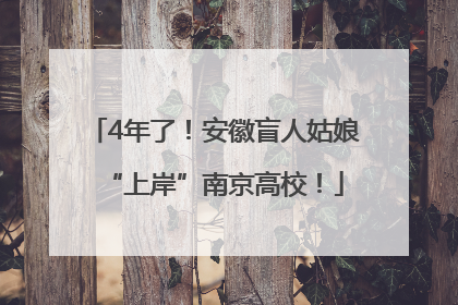 4年了！安徽盲人姑娘“上岸”南京高校！