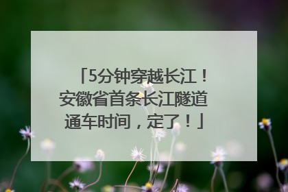 5分钟穿越长江！安徽省首条长江隧道通车时间，定了！