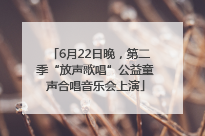 6月22日晚，第二季“放声歌唱”公益童声合唱音乐会上演
