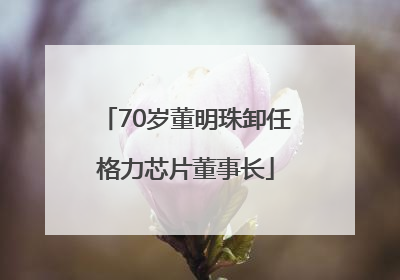 70岁董明珠卸任格力芯片董事长