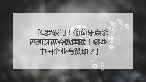 C罗破门！葡萄牙点杀西班牙两夺欧国联！哪些中国企业有赞助？