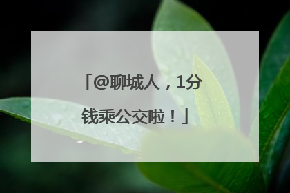 @聊城人，1分钱乘公交啦！