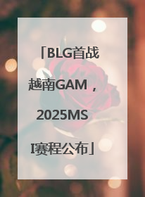 BLG首战越南GAM，2025MSI赛程公布